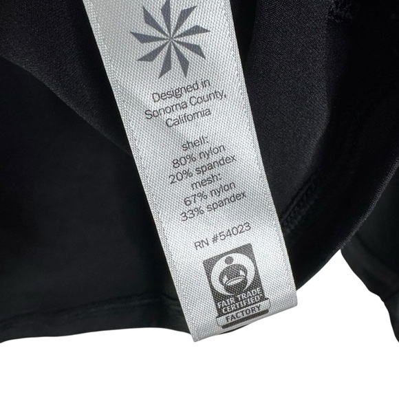 ATHLETA Mesh Sleeve Stealth Athletic Top with Thumbholes Black Size S - Picture 9 of 12